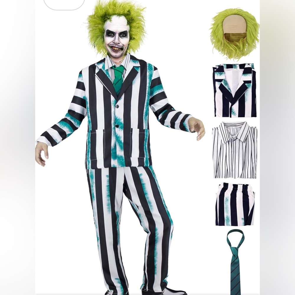 Beetle Juice Cosplay Costume Unisex Adult Large